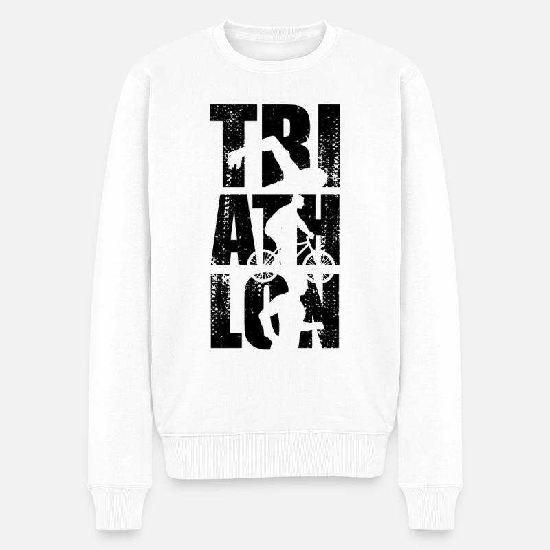 Cyclisme Natation Course à pied - Pull Premium bio Homme - blanc