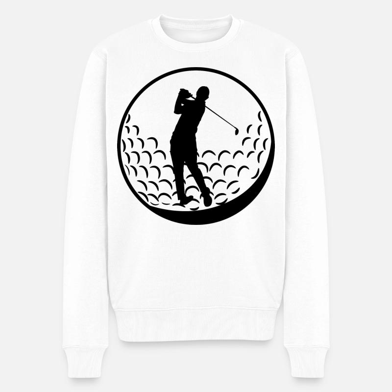 Achtzehn Löcher Golf - Männer Premium Bio Pullover - Weiß