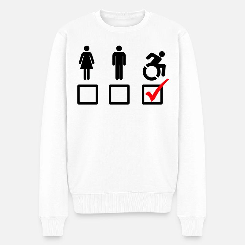 Dieser Rollstuhlfahrer ist geeignet* - Männer Premium Bio Pullover - Weiß