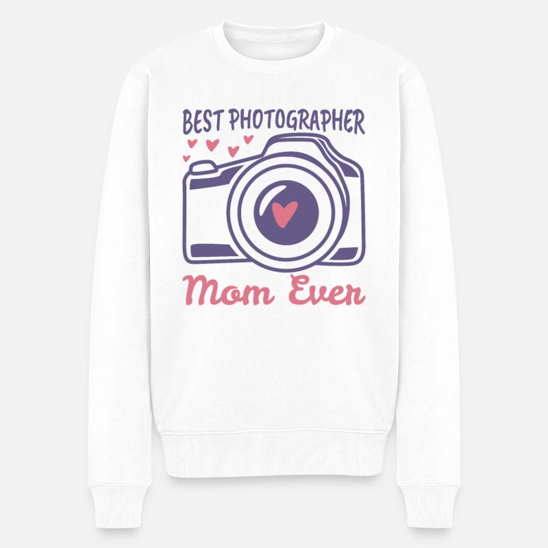 Beste Fotografin aller Zeiten - Männer Premium Bio Pullover - Weiß