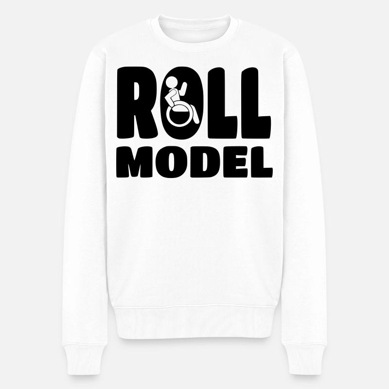 Jeder Rollstuhlfahrer ist ein Vorbild * - Männer Premium Bio Pullover - Weiß