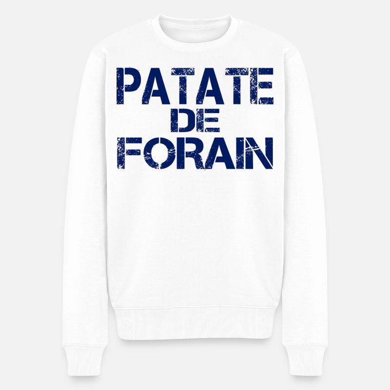 Patate forain bleu - Pull Premium bio Homme - blanc