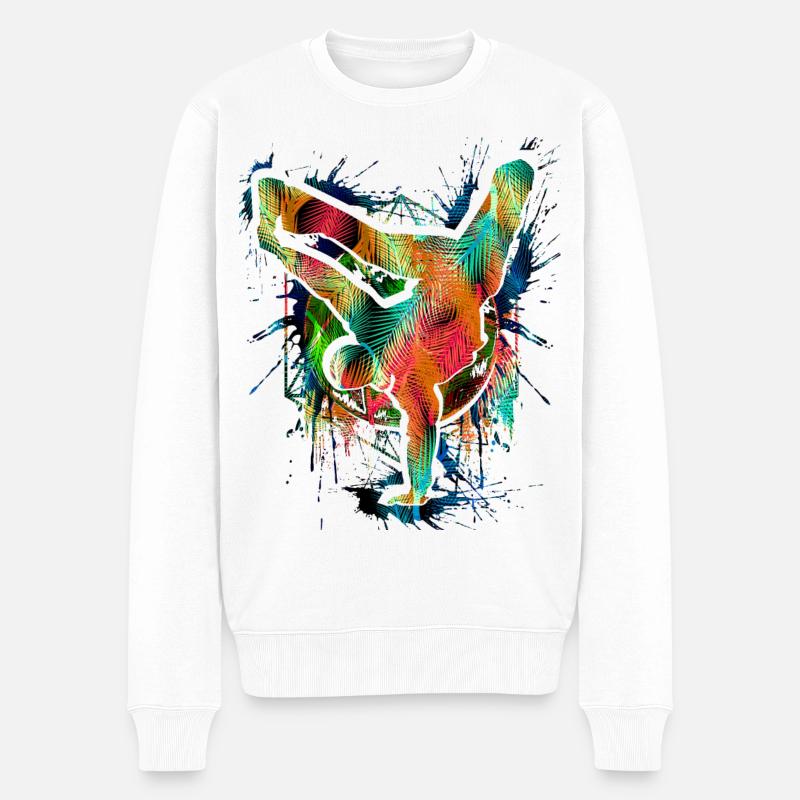 Breakdance - Breakdancer - Breakdancing - BBoy - Männer Premium Bio Pullover - Weiß