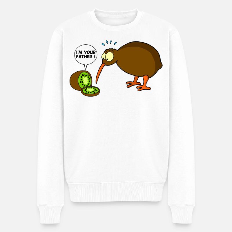 Kiwi vs. Kiwi - Männer Premium Bio Pullover - Weiß