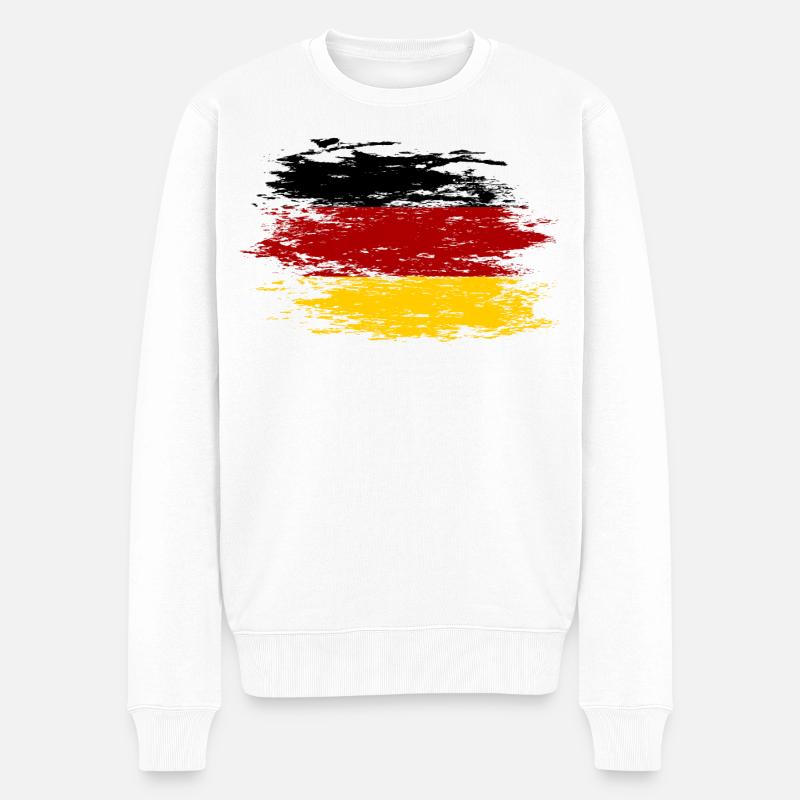 Deutschland Flagge used - Männer Premium Bio Pullover - Weiß