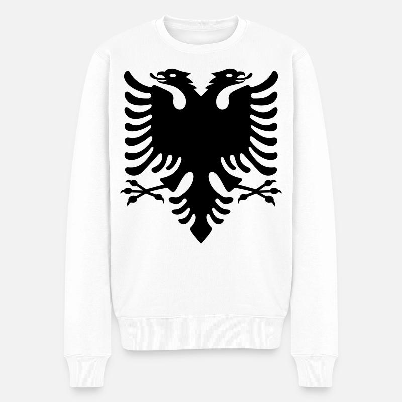 Albania - Männer Premium Bio Pullover - Weiß