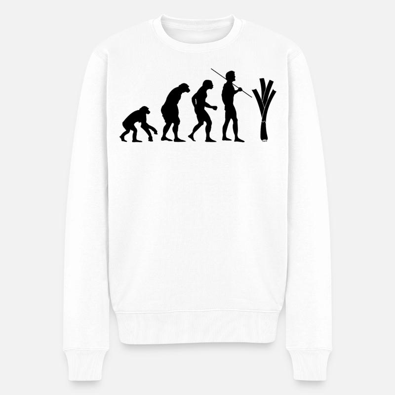 évolution du poireau - Pull Premium bio Homme - blanc