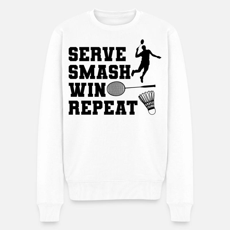 Servir Smash Win Repeat - Pull Premium bio Homme - blanc