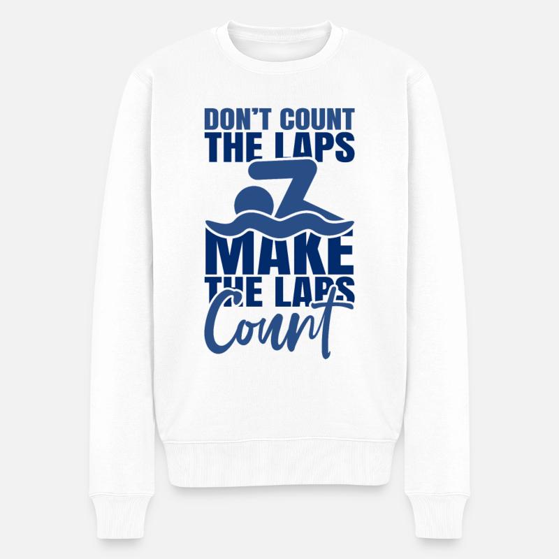 Schwimmer Spruch - Männer Premium Bio Pullover - Weiß