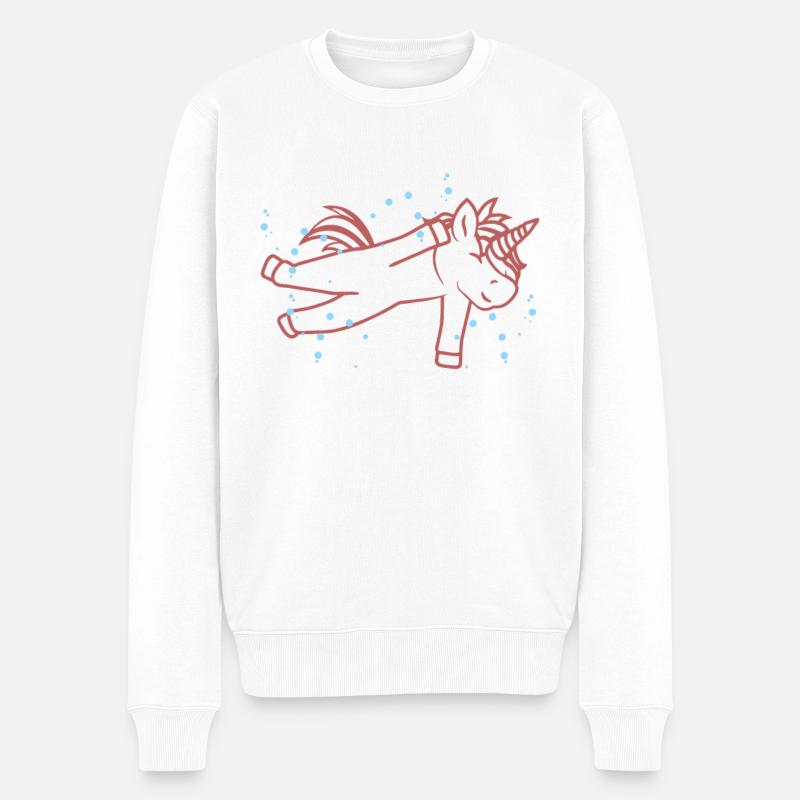 Licorne nageuse - Pull Premium bio Homme - blanc