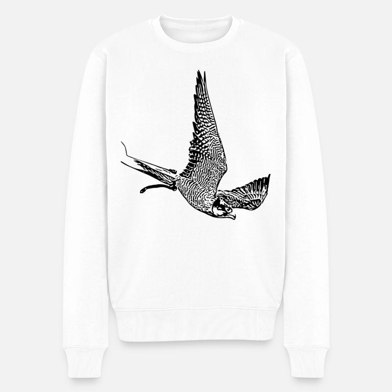 Falke im Sturzflug - Männer Premium Bio Pullover - Weiß
