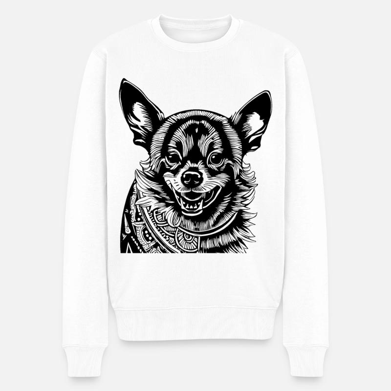Chihuahua Tattoo - Männer Premium Bio Pullover - Weiß