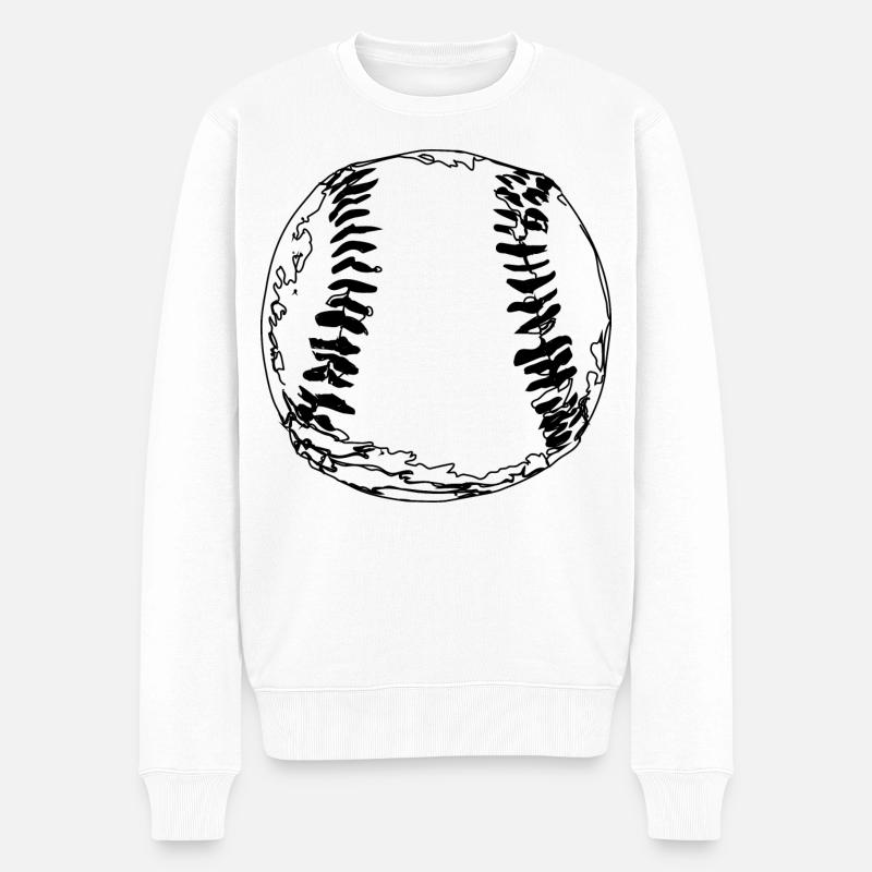 Baseball Ball - Männer Premium Bio Pullover - Weiß