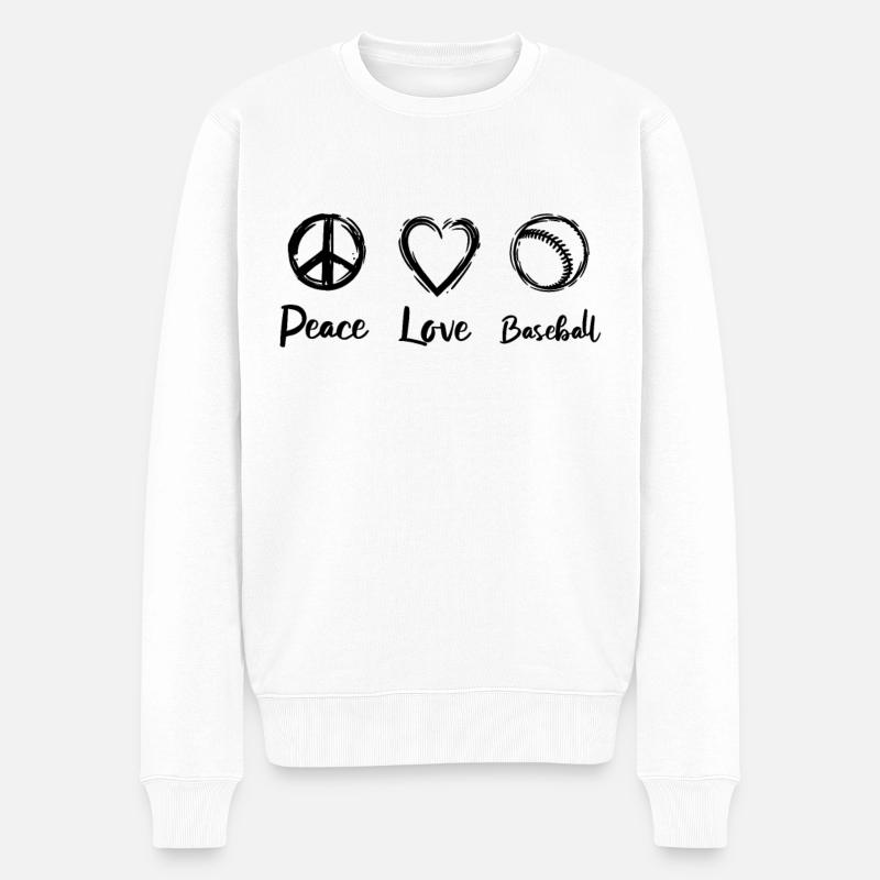 Baseballer Routine - Männer Premium Bio Pullover - Weiß
