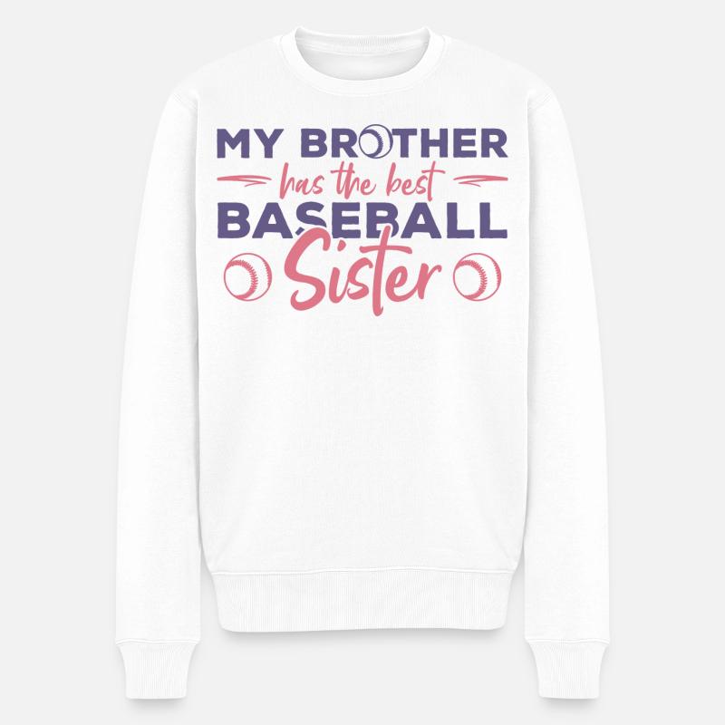 Sœur d’un joueur de baseball - Pull Premium bio Homme - blanc