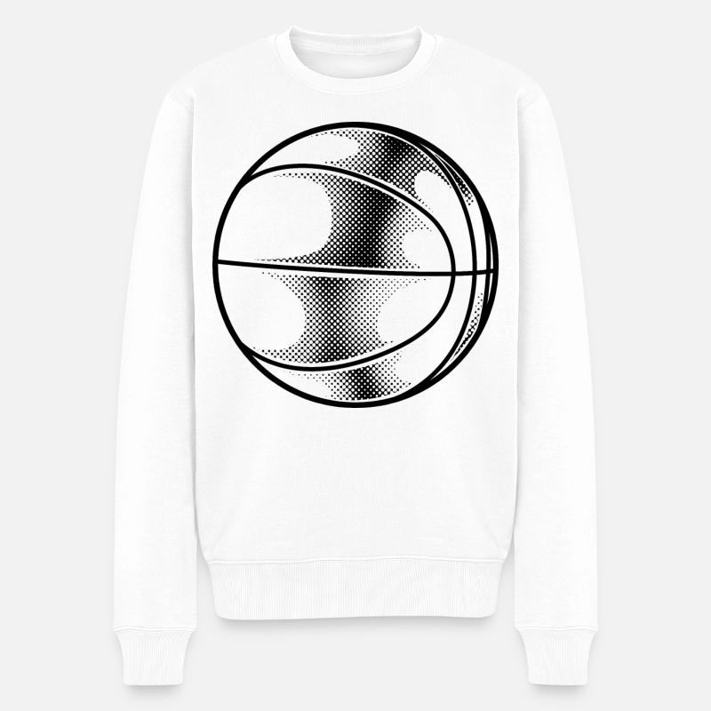 Basketball Ball - Männer Premium Bio Pullover - Weiß