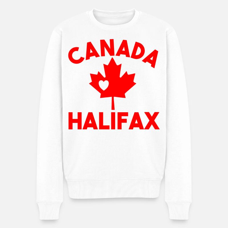 Kanada Halifax - Männer Premium Bio Pullover - Weiß