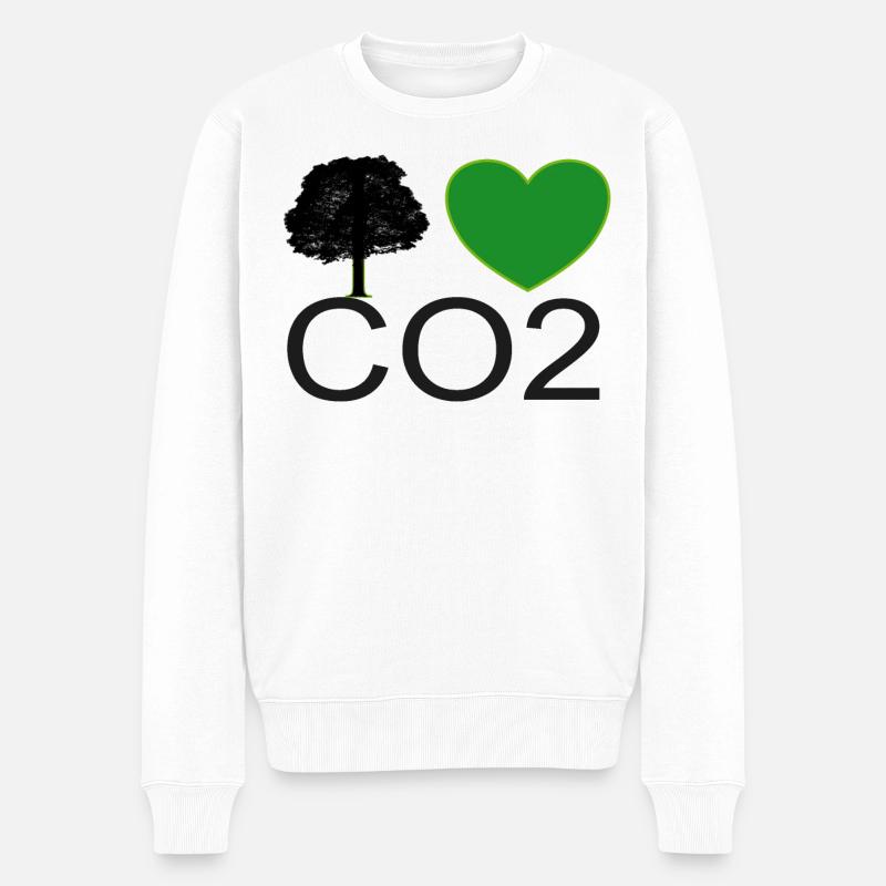 Graphique du cœur J’aime le CO2 - Pull Premium bio Homme - blanc