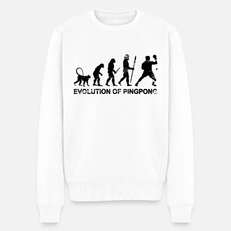 Évolution du pingpong - Pull Premium bio Homme - blanc