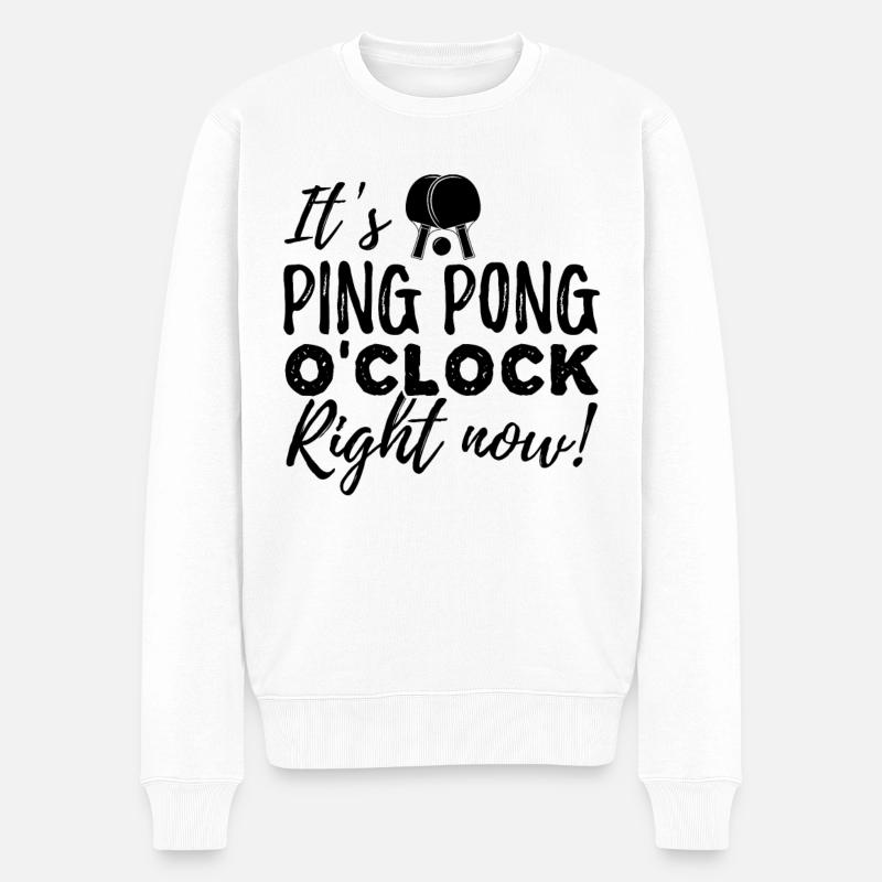 Ping Pong lustiger Spruch - Männer Premium Bio Pullover - Weiß