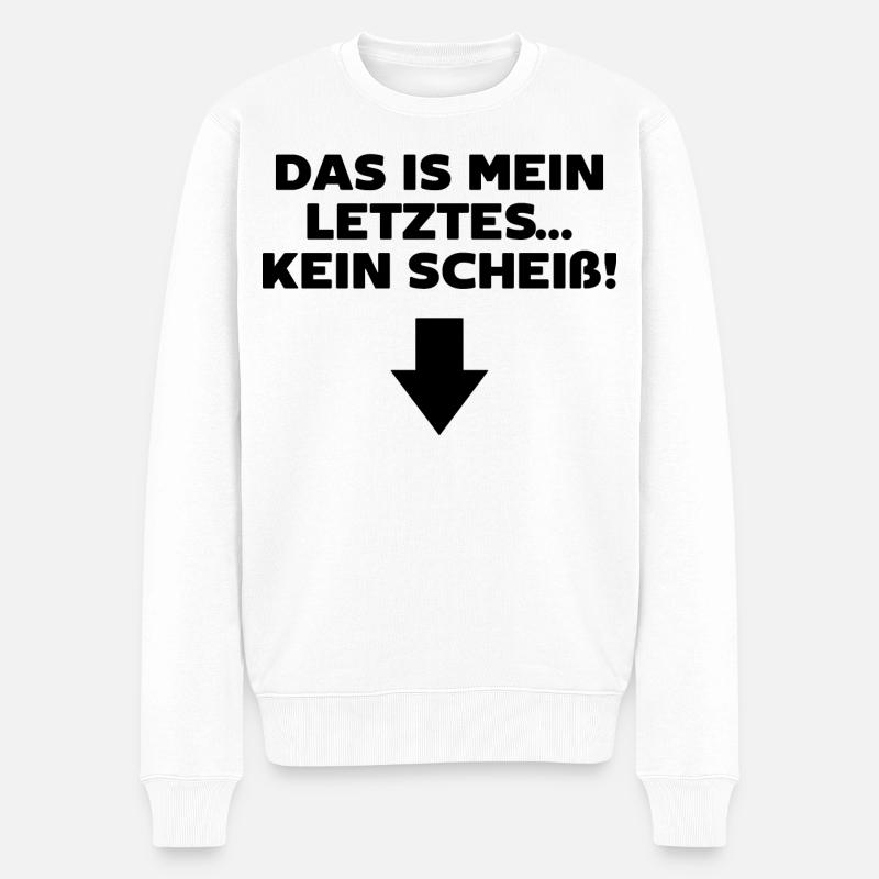 Schwanger Statement Schwangerschaft Babybauch - Männer Premium Bio Pullover - Weiß