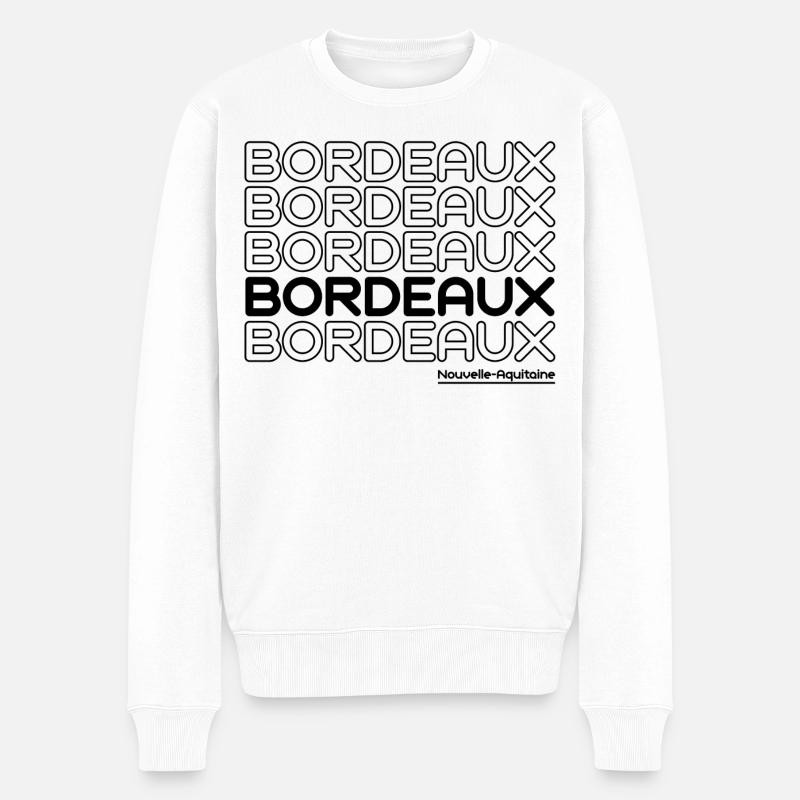 Bordeaux Frankreich - Männer Premium Bio Pullover - Weiß