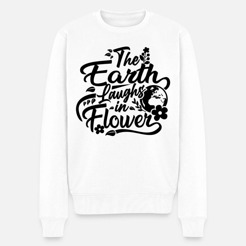 the earth laughs in flower - Männer Premium Bio Pullover - Weiß