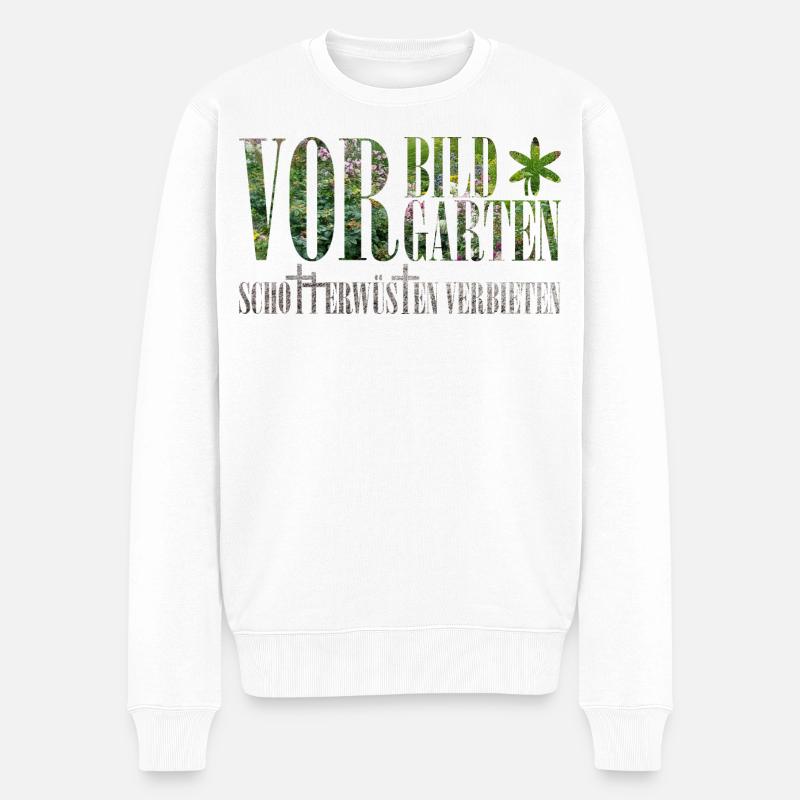 Vorbild Vorgarten - Männer Premium Bio Pullover - Weiß