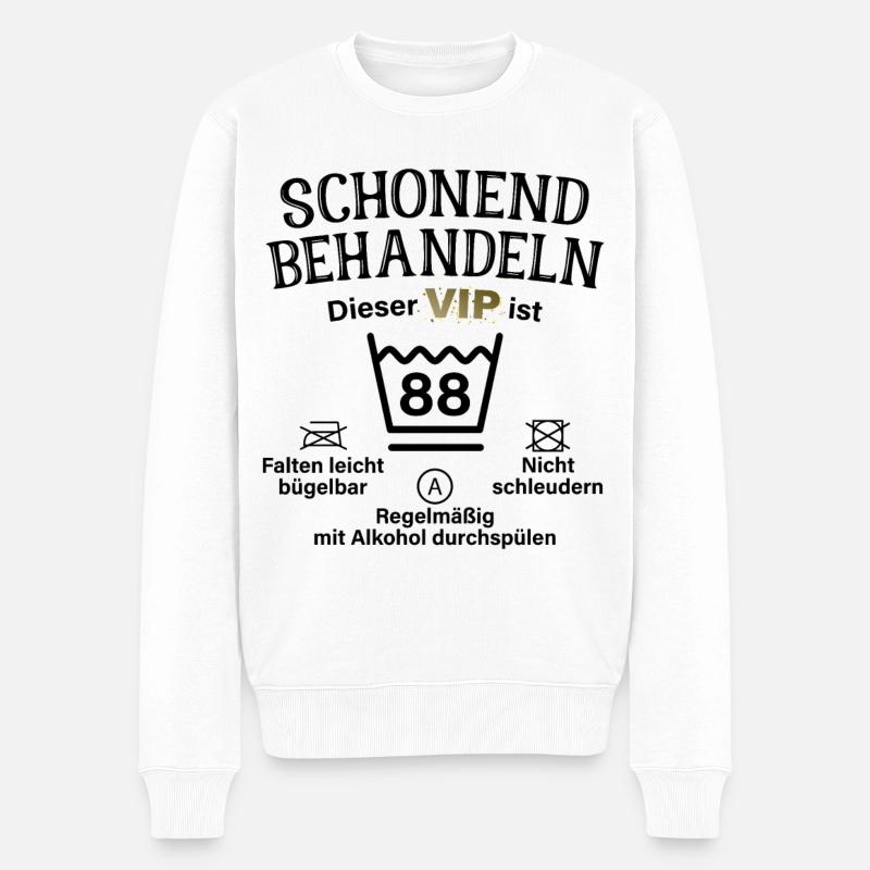 88. Geburtstag Schonend Behandeln 88 VIP ist 88 - Männer Premium Bio Pullover - Weiß