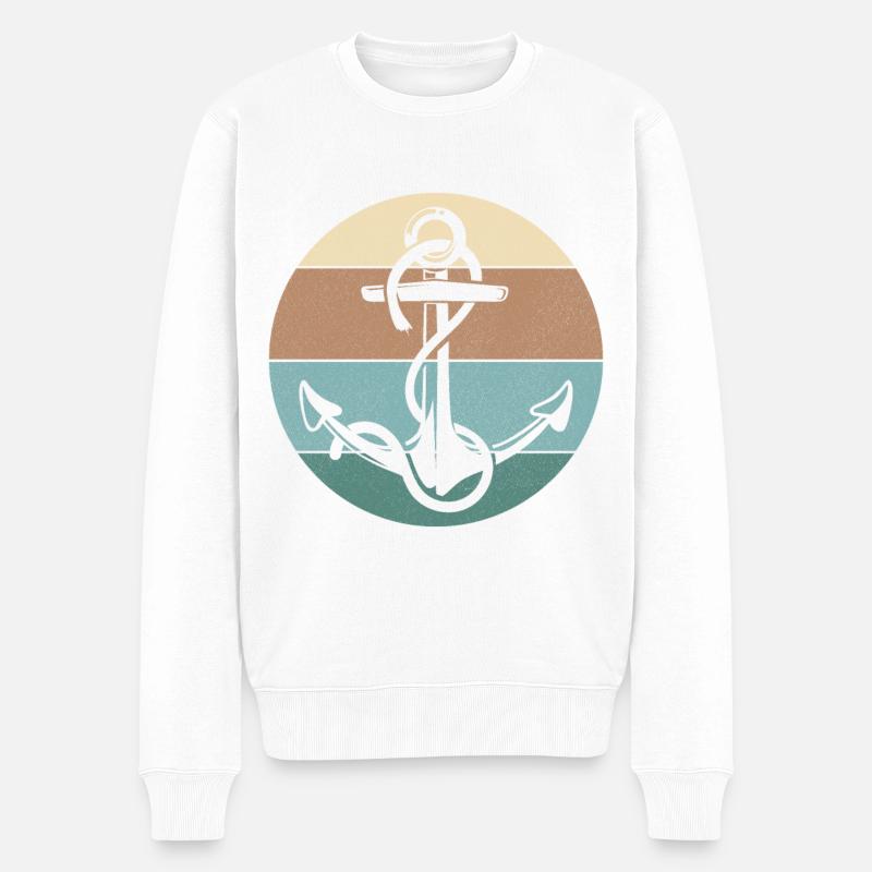 Funny Sailing Boating Sailor Boat Captain Awesome - Männer Premium Bio Pullover - Weiß