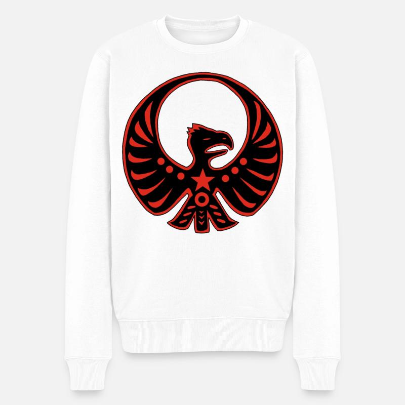 Schützender Totemadler - Männer Premium Bio Pullover - Weiß