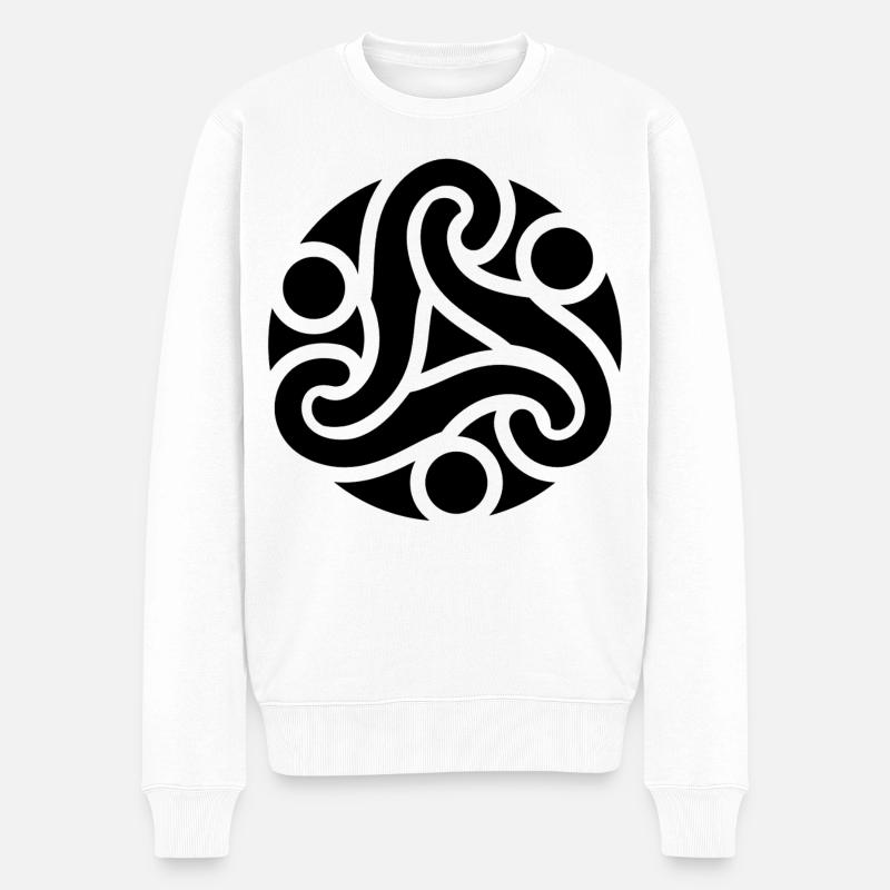 Symbole celtique de protection (noir) - Pull Premium bio Homme - blanc