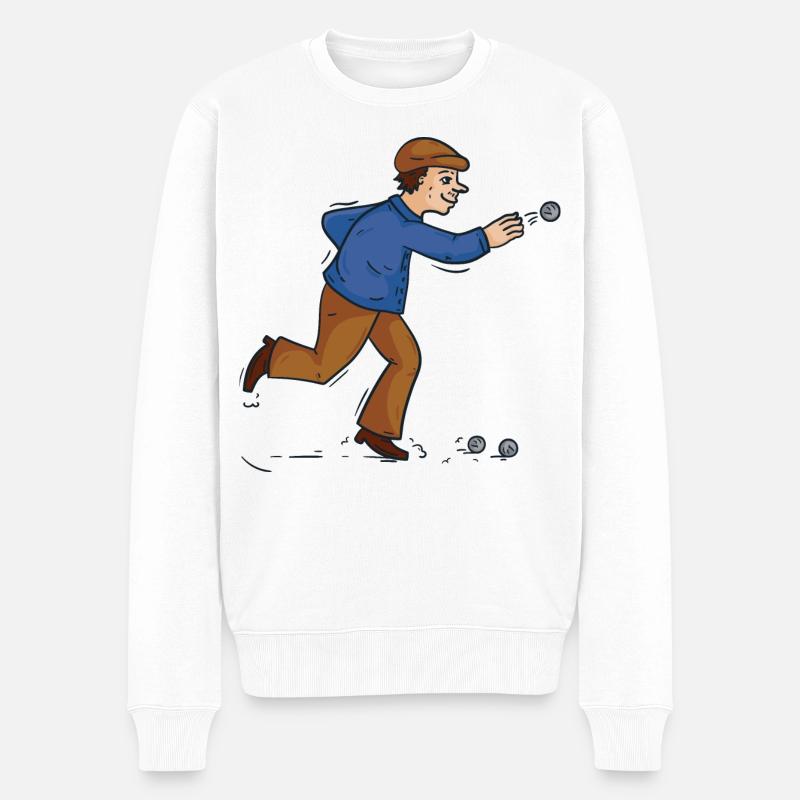 Boules boules boules pour boule pétanque boule - Pull Premium bio Homme - blanc