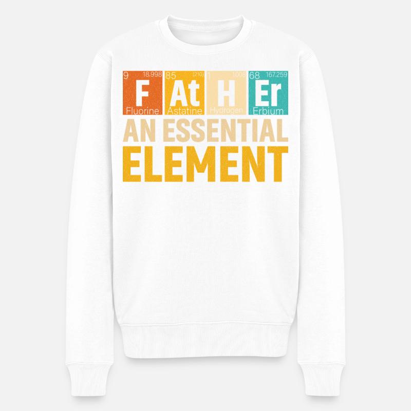 Father An Essential Element Period Father s Day - Männer Premium Bio Pullover - Weiß