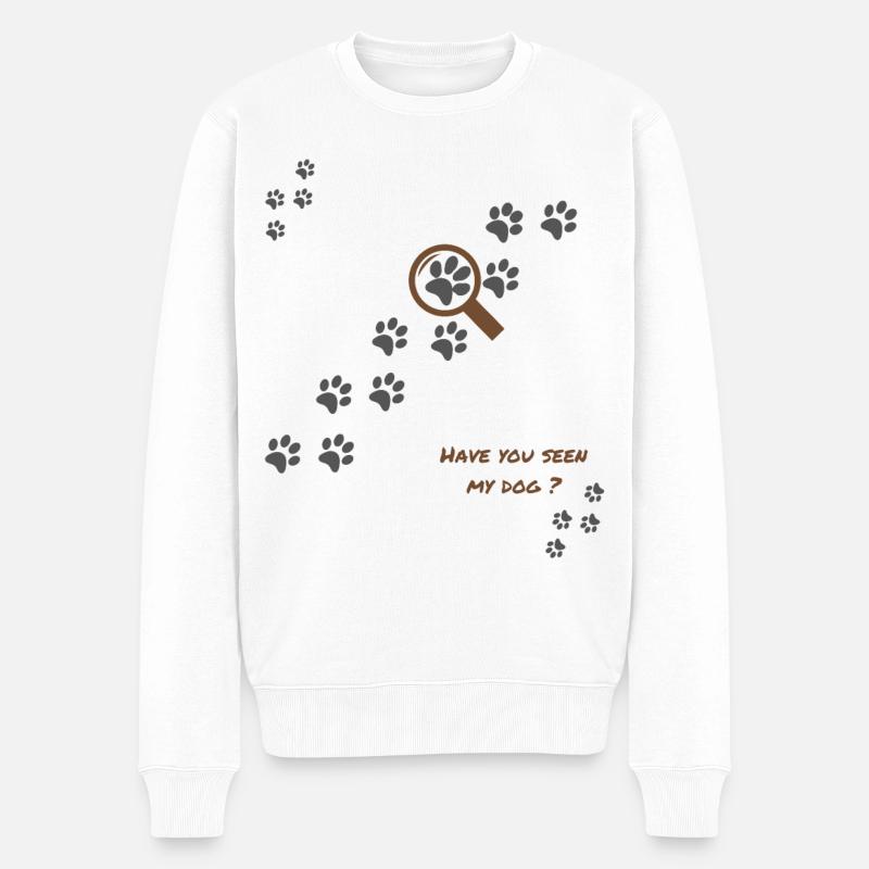 Hast du meinen Hund gesehen? Hundehumor Version 1 - Männer Premium Bio Pullover - Weiß