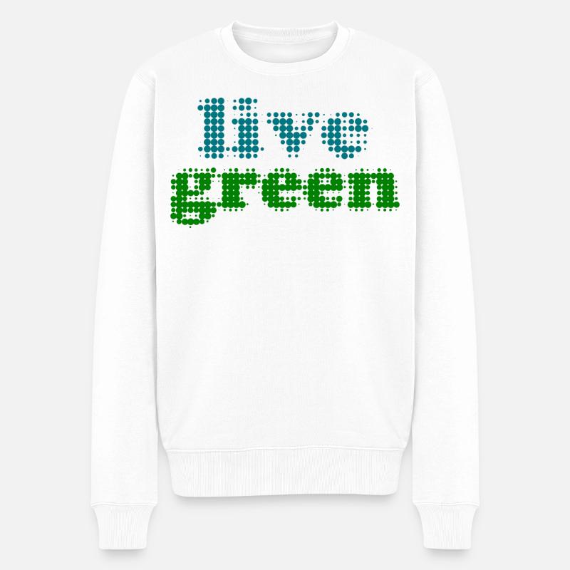 live green - Männer Premium Bio Pullover - Weiß