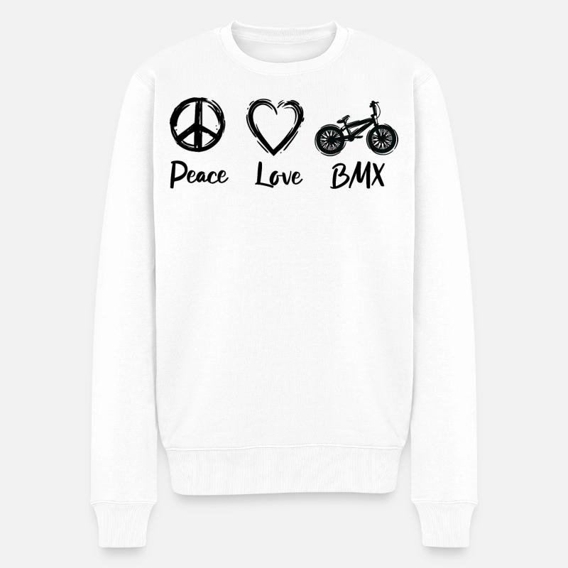 BMX Motivation - Männer Premium Bio Pullover - Weiß