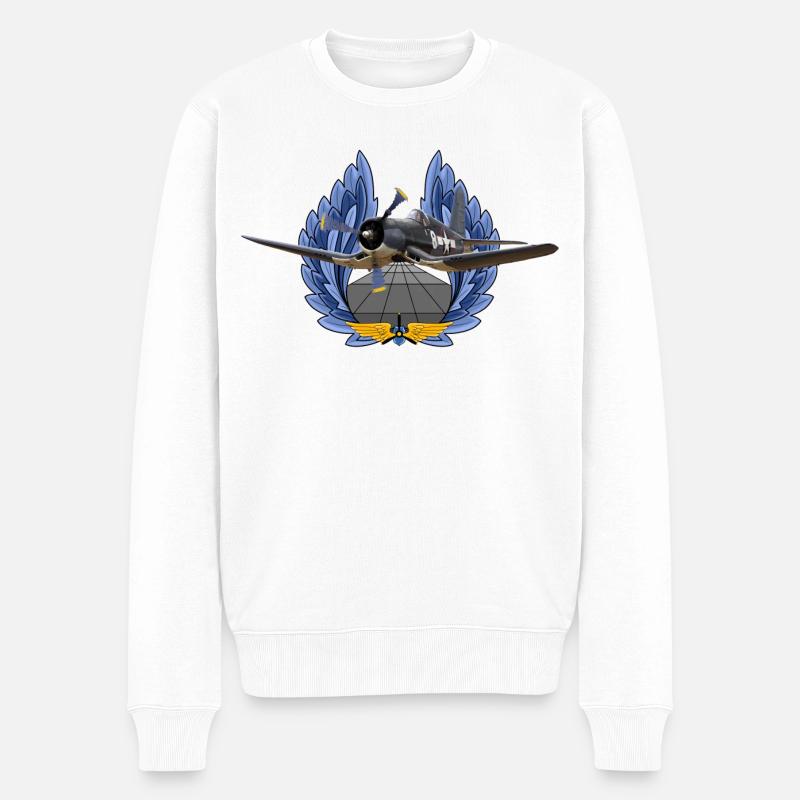 F4U Corsair - Pull Premium bio Homme - blanc