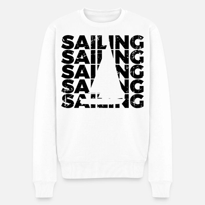 Segeln - Männer Premium Bio Pullover - Weiß