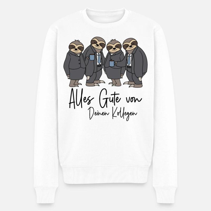 Abschied Kollege / Alles Gute von Deinen Kollegen - Männer Premium Bio Pullover - Weiß
