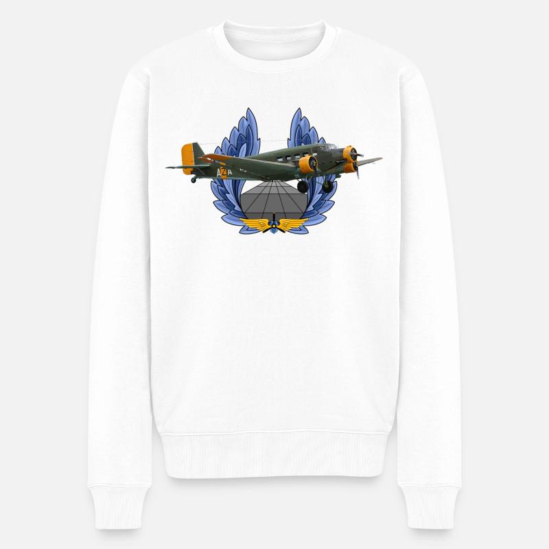 Ju-52 - Pull Premium bio Homme - blanc