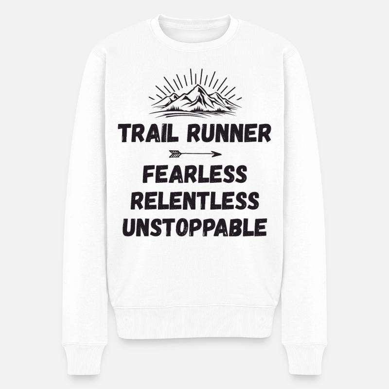 Trail Runner - Intrépide. Implacable. Imparable. - Pull Premium bio Homme - blanc