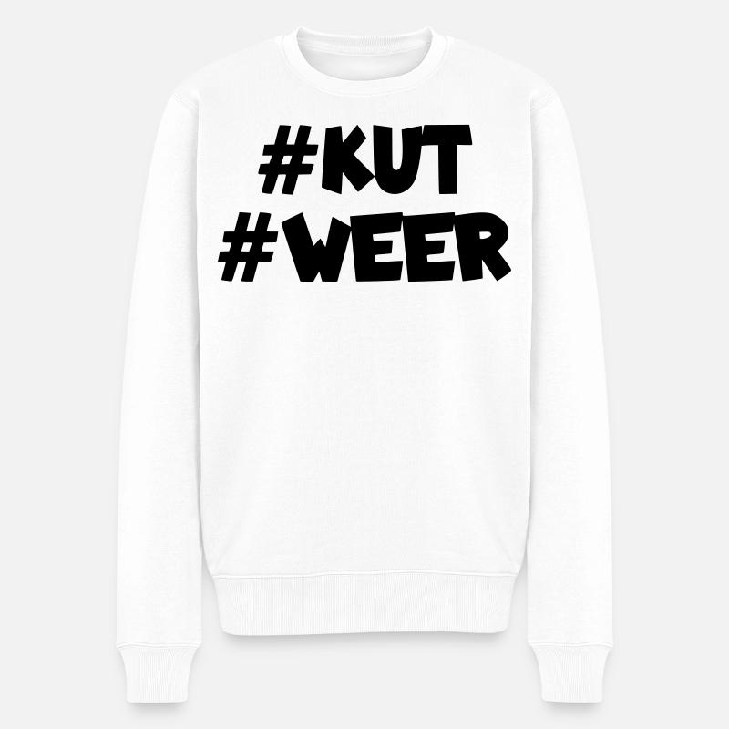 Wieder Muschi * - Männer Premium Bio Pullover - Weiß
