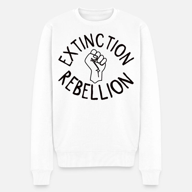 Extinction Rebellion Faust - Männer Premium Bio Pullover - Weiß