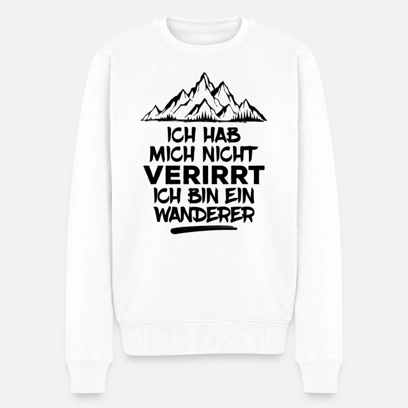 Wandern Bergwanderung Wanderer Statement Wanderung - Männer Premium Bio Pullover - Weiß