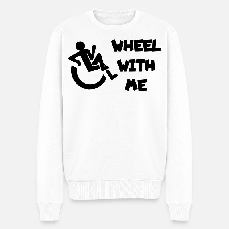 Rollen Sie mit mir in meinem Rollstuhl * - Männer Premium Bio Pullover - Weiß