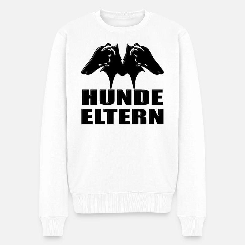 Hunde Eltern - Männer Premium Bio Pullover - Weiß