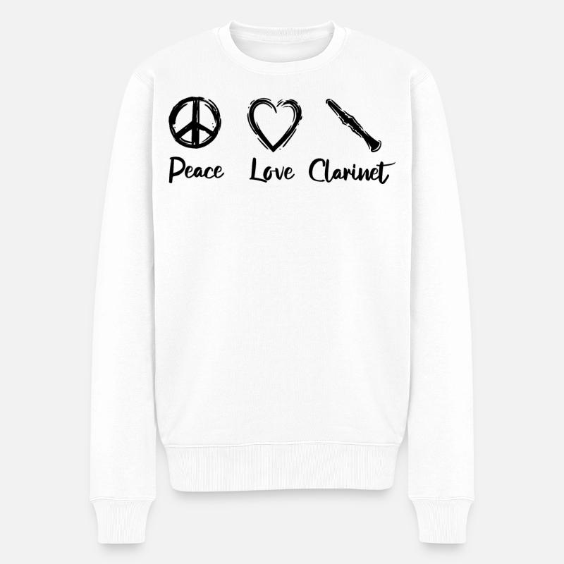 J’adore la clarinette - Pull Premium bio Homme - blanc