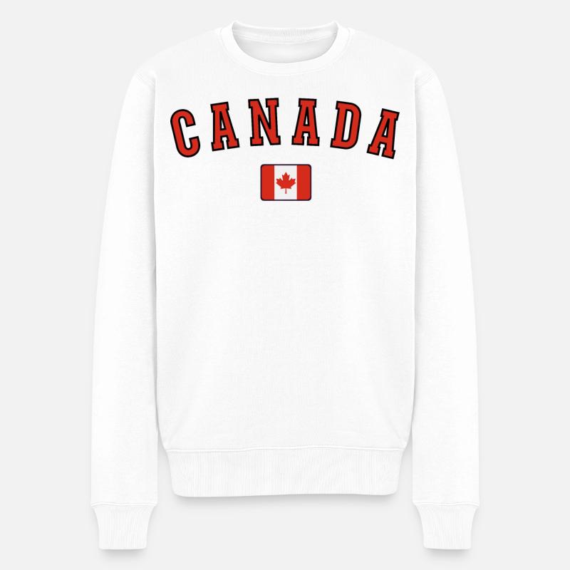 Drapeau du Canada, fierté canadienne - Pull Premium bio Homme - blanc