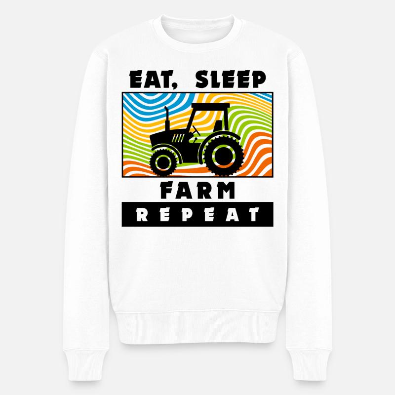 Traktor Bauer Bauernhof Landmaschinen Statement - Männer Premium Bio Pullover - Weiß
